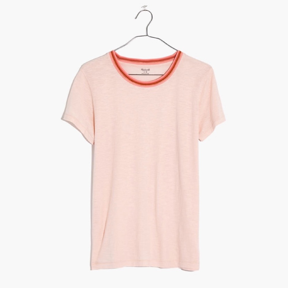 Madewell Whisper Cotton Ringer Lucid Pink